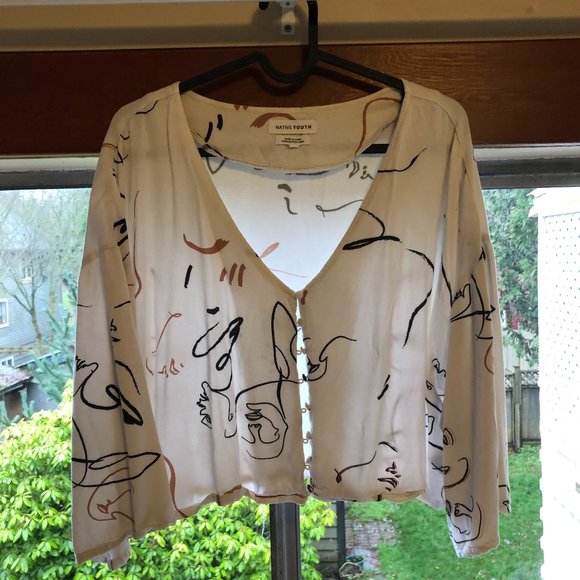 Native Youth Abstract cropped shirt - Picture 1 of 3